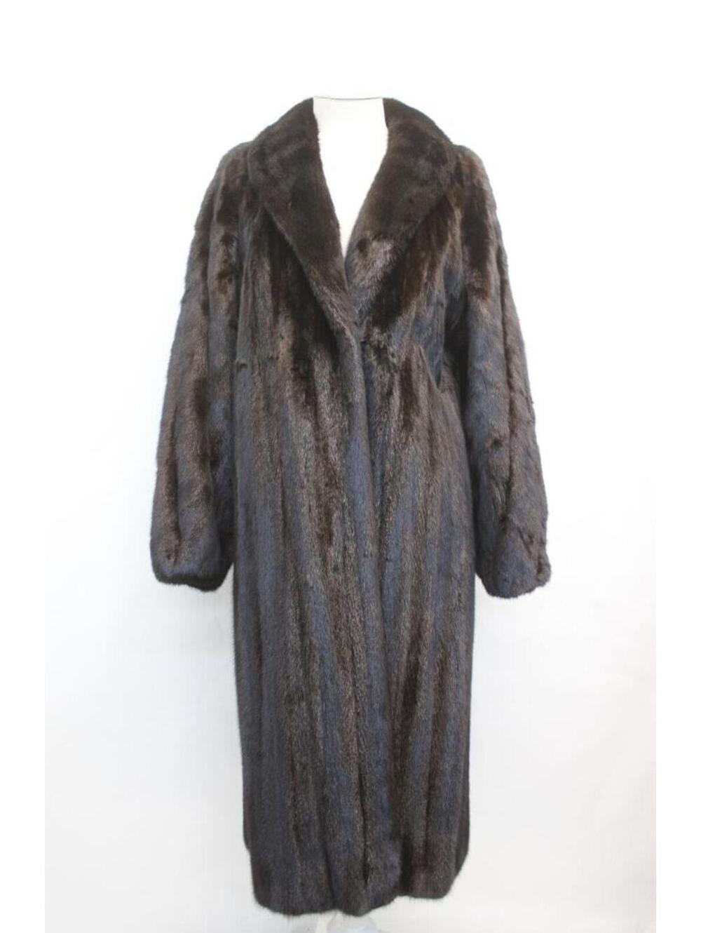 Excellent Female Dark Ranch Mink Fur Coat Jacket Women Woman Size 4-6 Small
